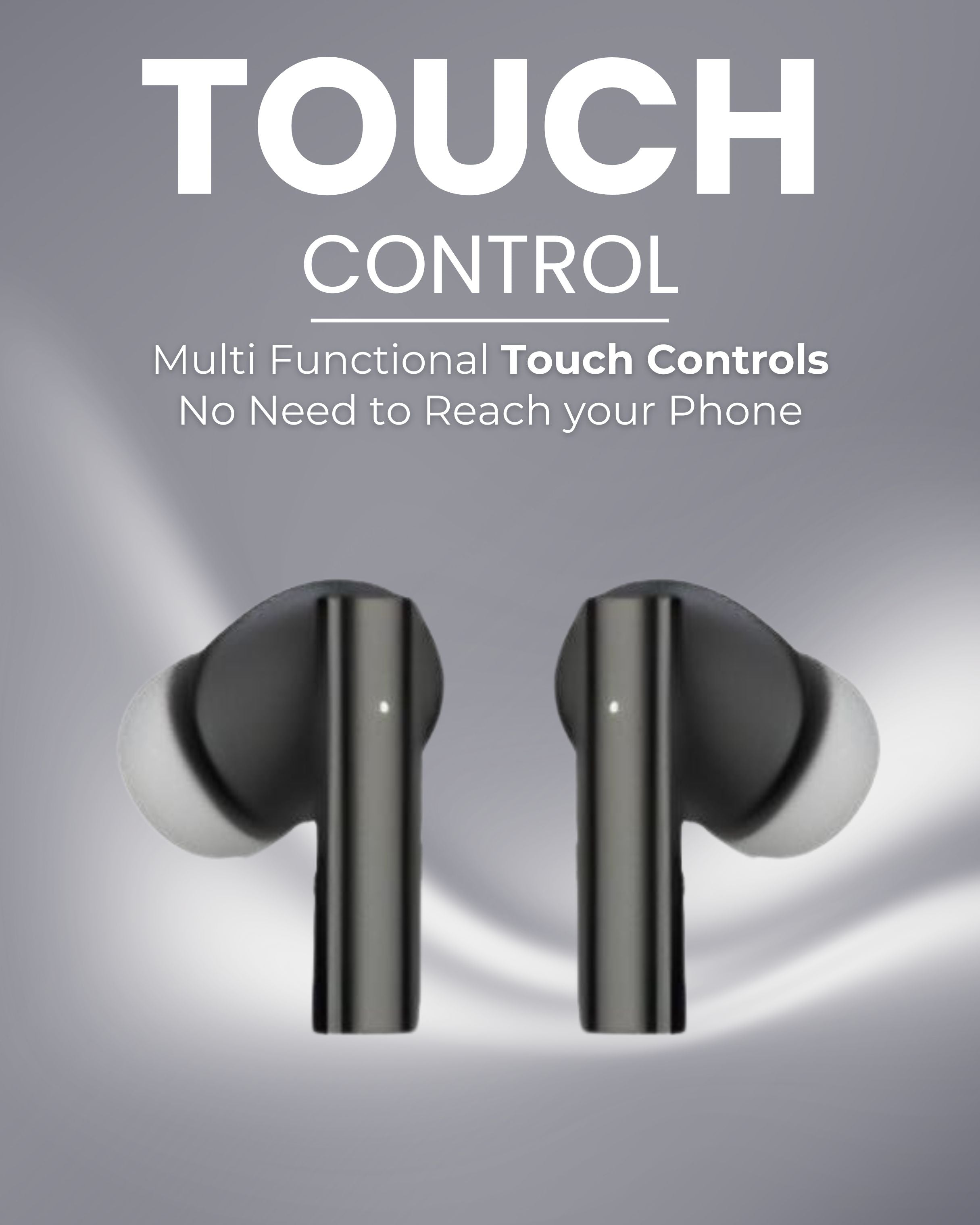 ICCONX CONCERT 95 - Black | 33Hrs Playtime | Bluetooth 5.3 | Fast Charging | SPLASH PROOF |TOUCH CONTROL | GAMING MODE 35ms| Designed for Ease.