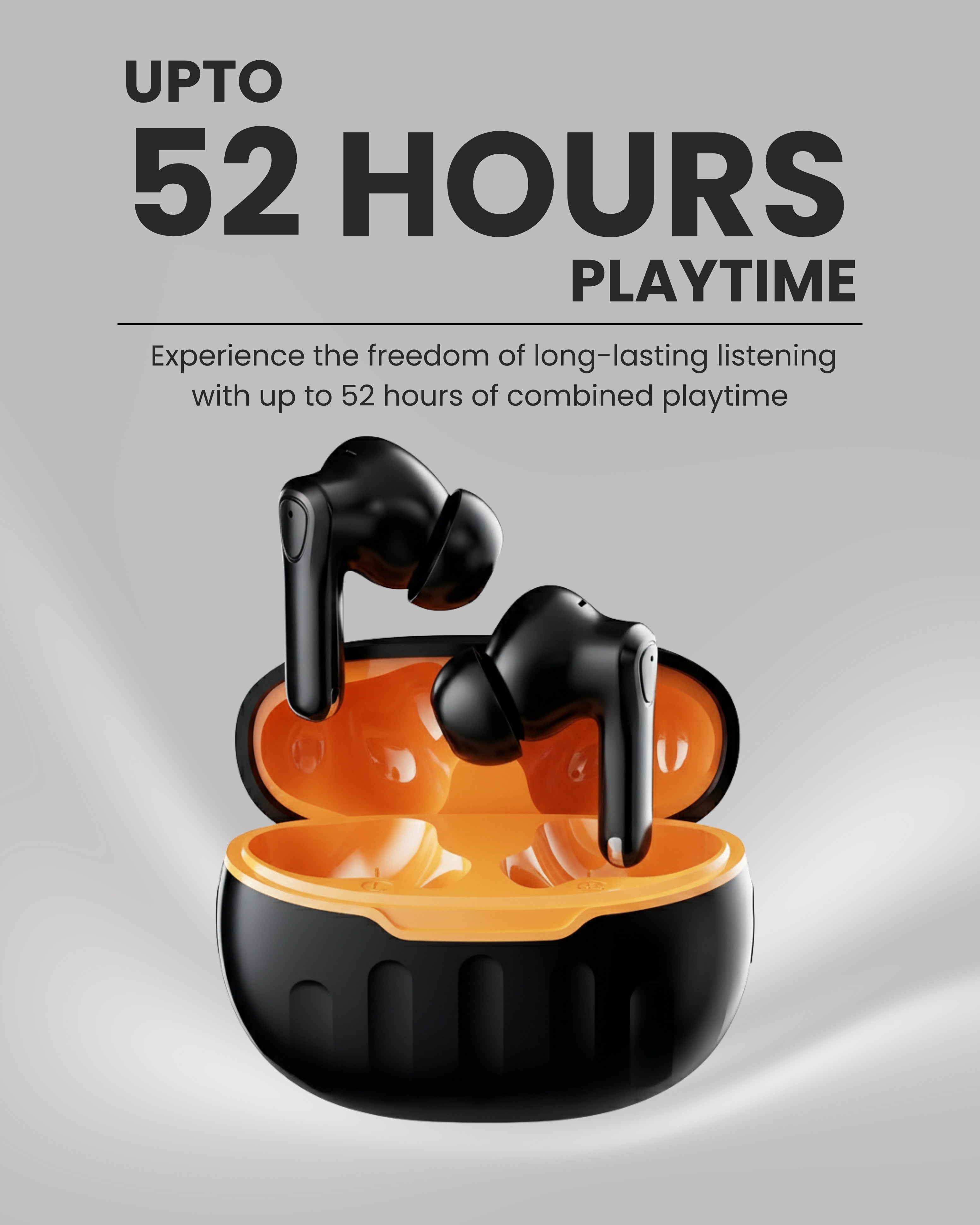 ICCONX EB-98 | 52 Hours Playtime | Bluetooth 5.3 | Deep Bass | Smart Touch Controls | Type-C Fast Charging