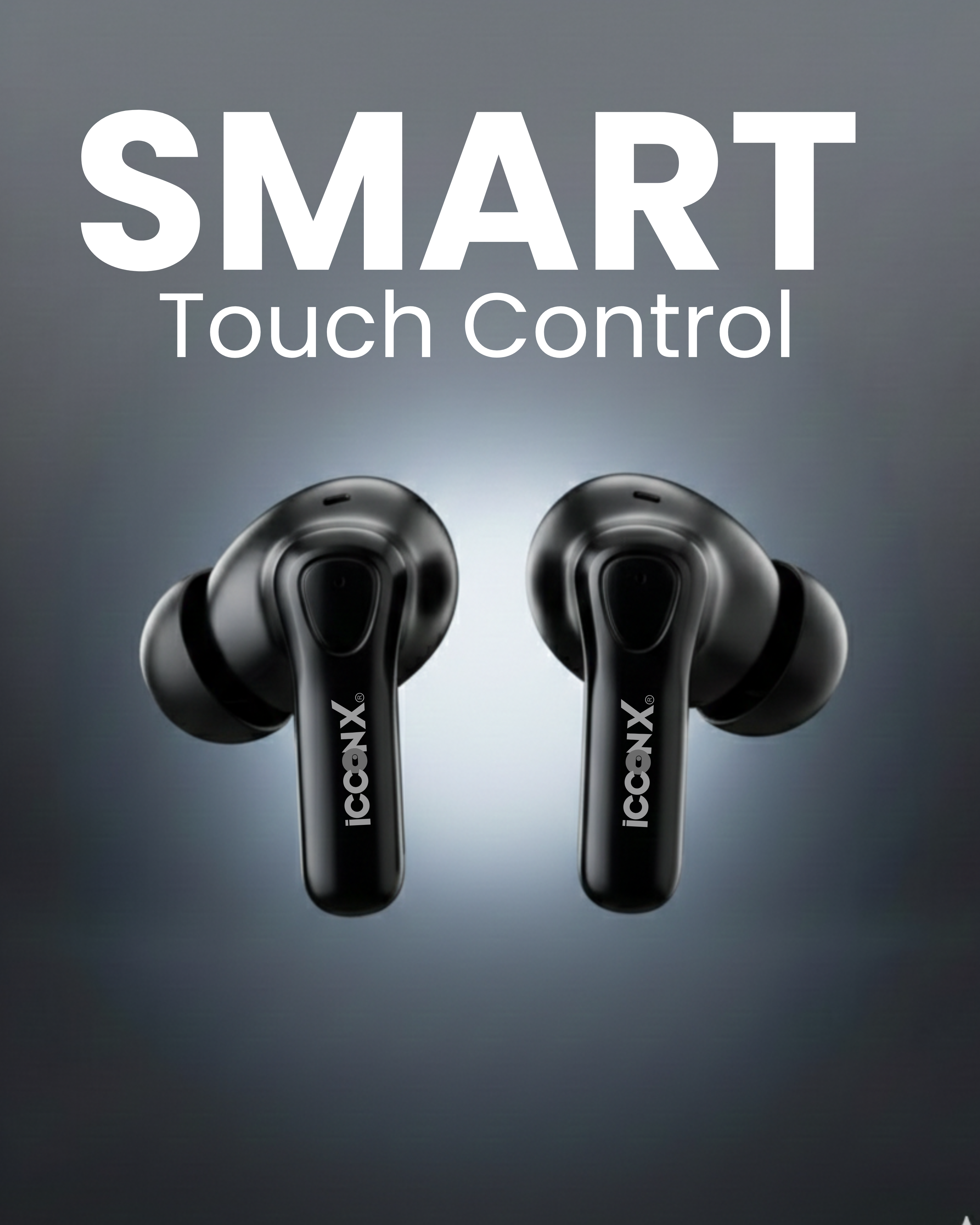ICCONX EB-98 | 52 Hours Playtime | Bluetooth 5.3 | Deep Bass | Smart Touch Controls | Type-C Fast Charging