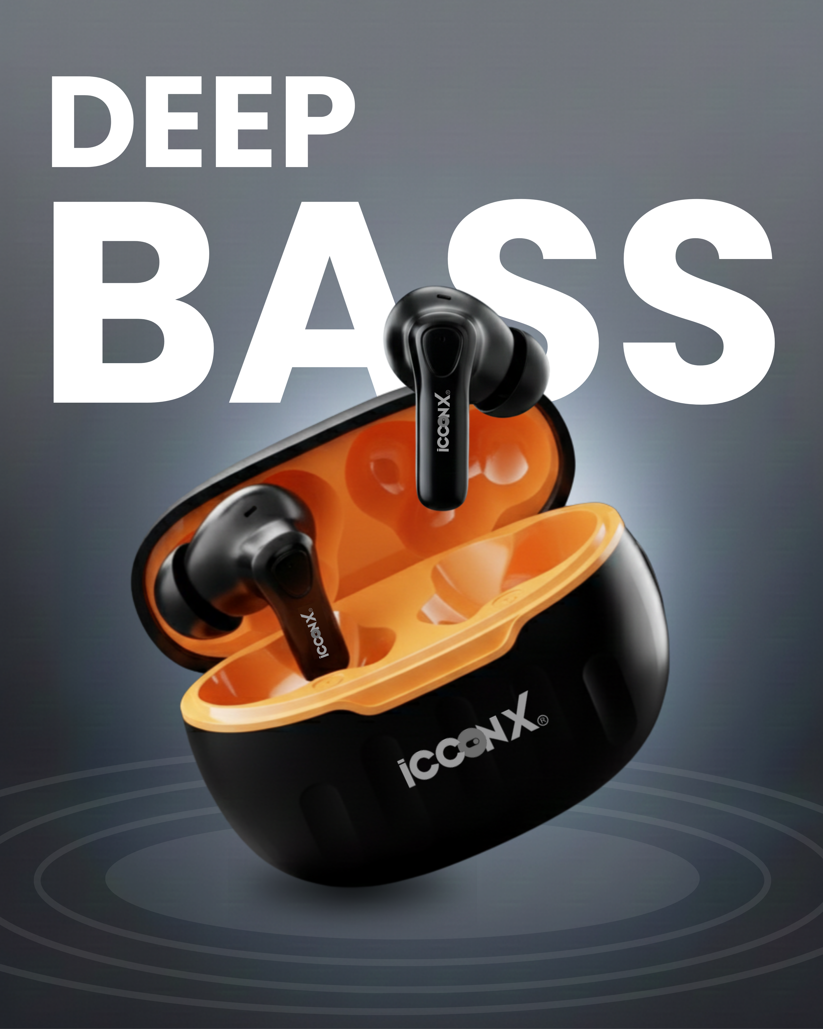 ICCONX EB-98 | 52 Hours Playtime | Bluetooth 5.3 | Deep Bass | Smart Touch Controls | Type-C Fast Charging