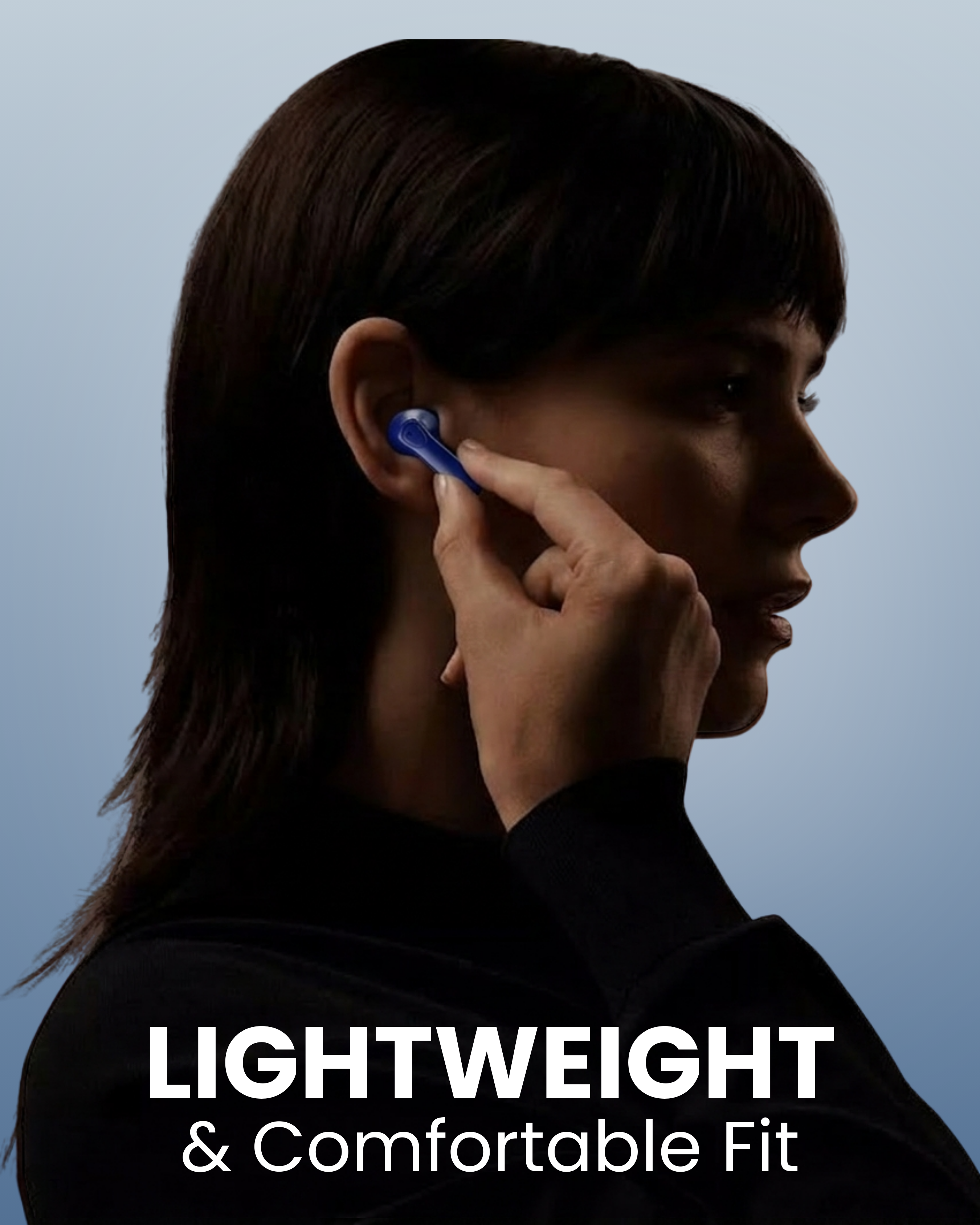 ICCONX EB-98 - Navy | 52 Hours Playtime | Bluetooth 5.3 | Deep Bass | Smart Touch Controls | Type-C Fast Charging