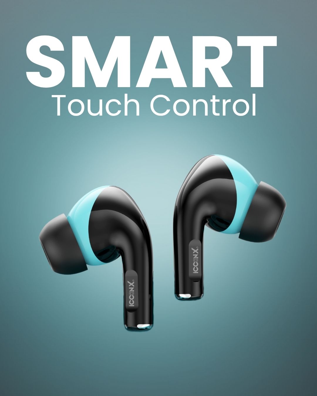 ICCONX EXOBOLT-101 | 30 Hours Playtime | Bluetooth 5.3 | Deep Bass | Splash Proof Design | True Wireless Earbuds