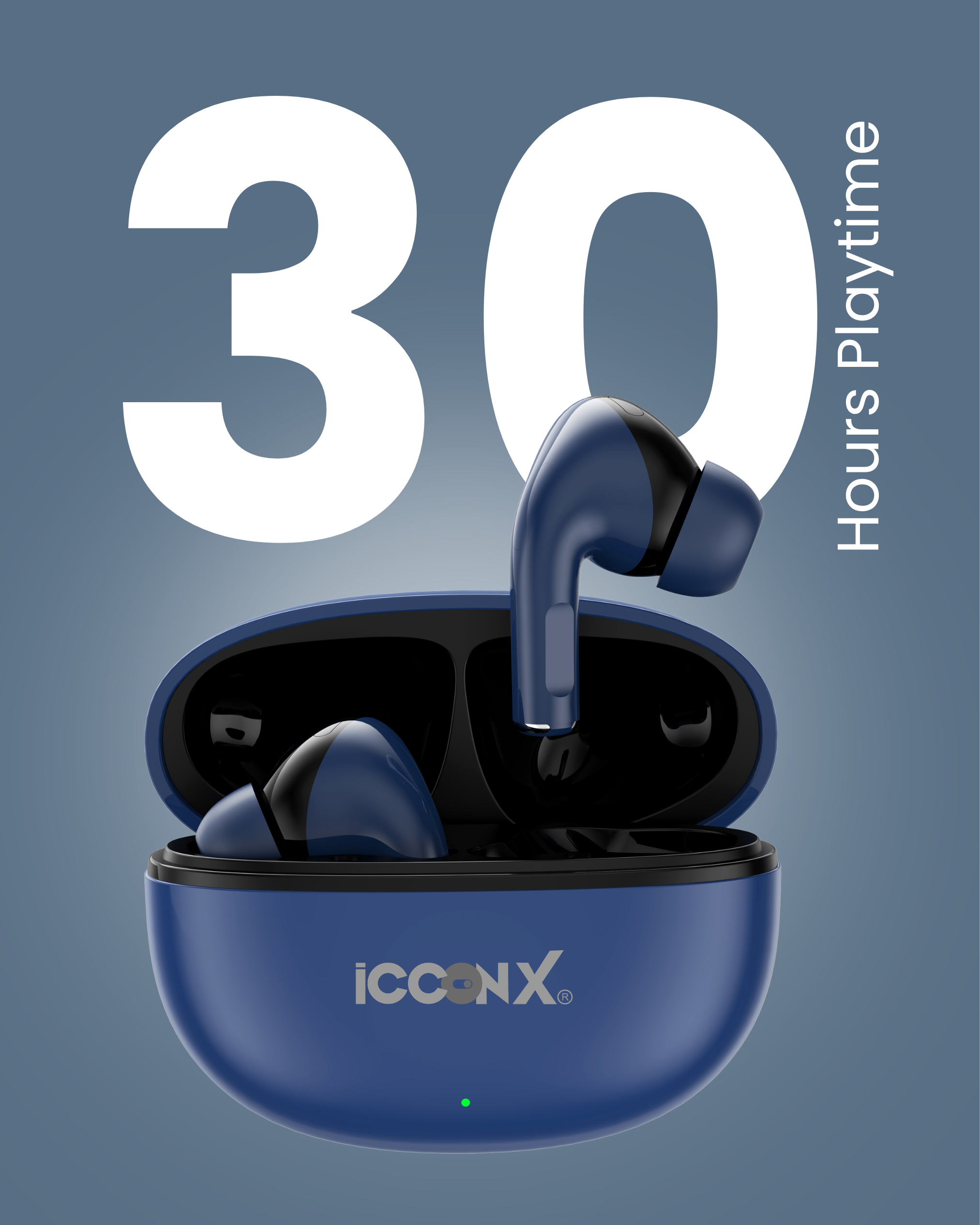 ICCONX EXOBOLT-101 | 30 Hours Playtime | Bluetooth 5.3 | Deep Bass | Splash Proof Design | True Wireless Earbuds