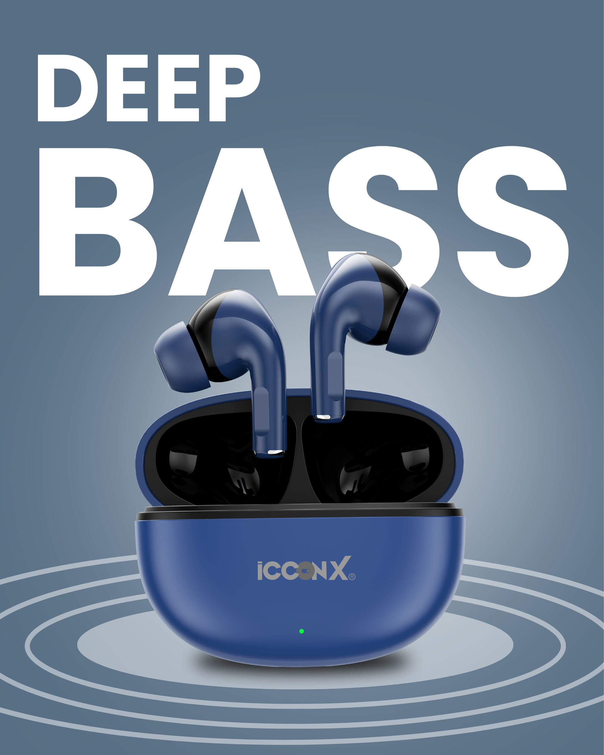 ICCONX EXOBOLT-101 | 30 Hours Playtime | Bluetooth 5.3 | Deep Bass | Splash Proof Design | True Wireless Earbuds