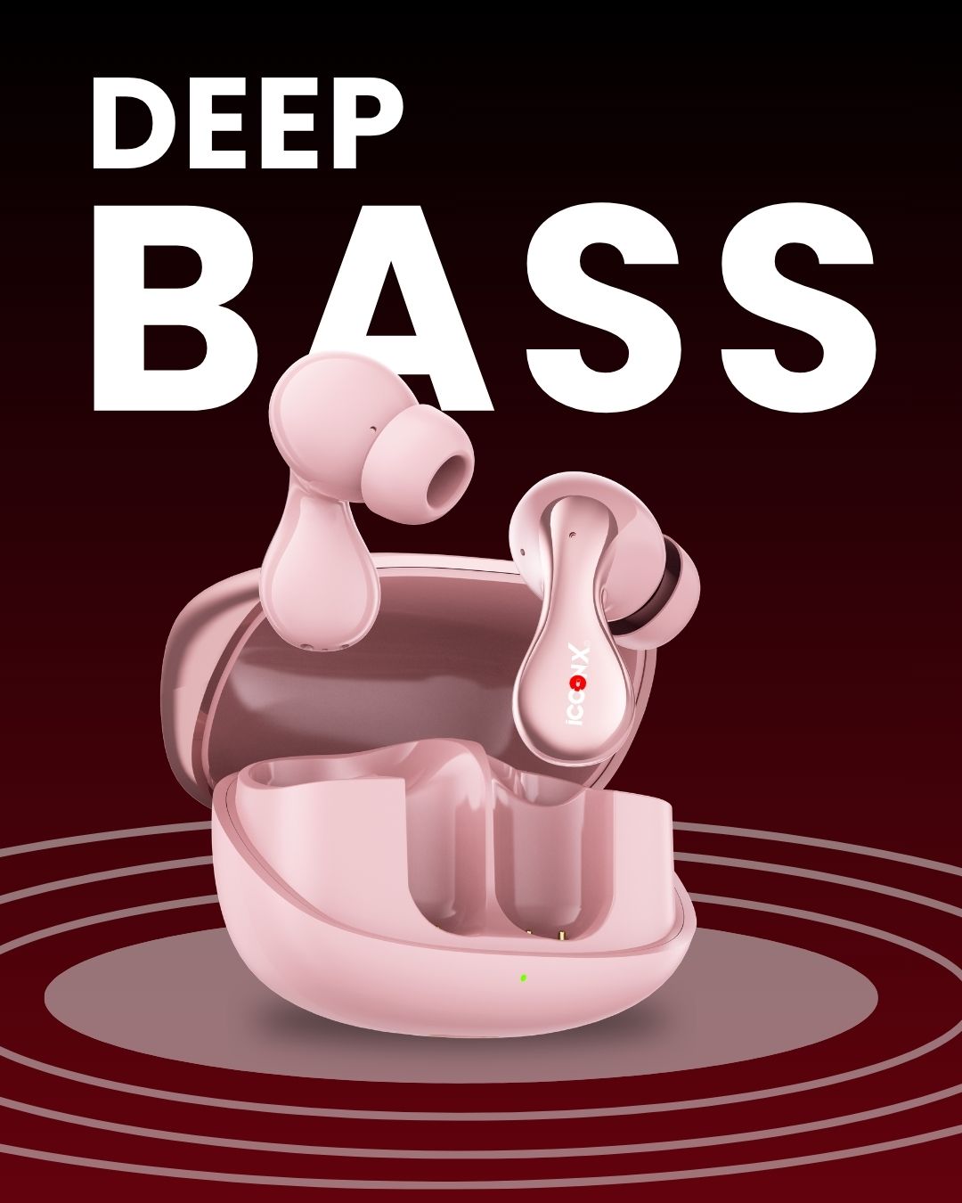 ICCONX TWS-201 | 52 Hours Playtime | Bluetooth 5.3 | Smart Touch Controls | Fast Charging | Comfort Fit | True Wireless Earbuds