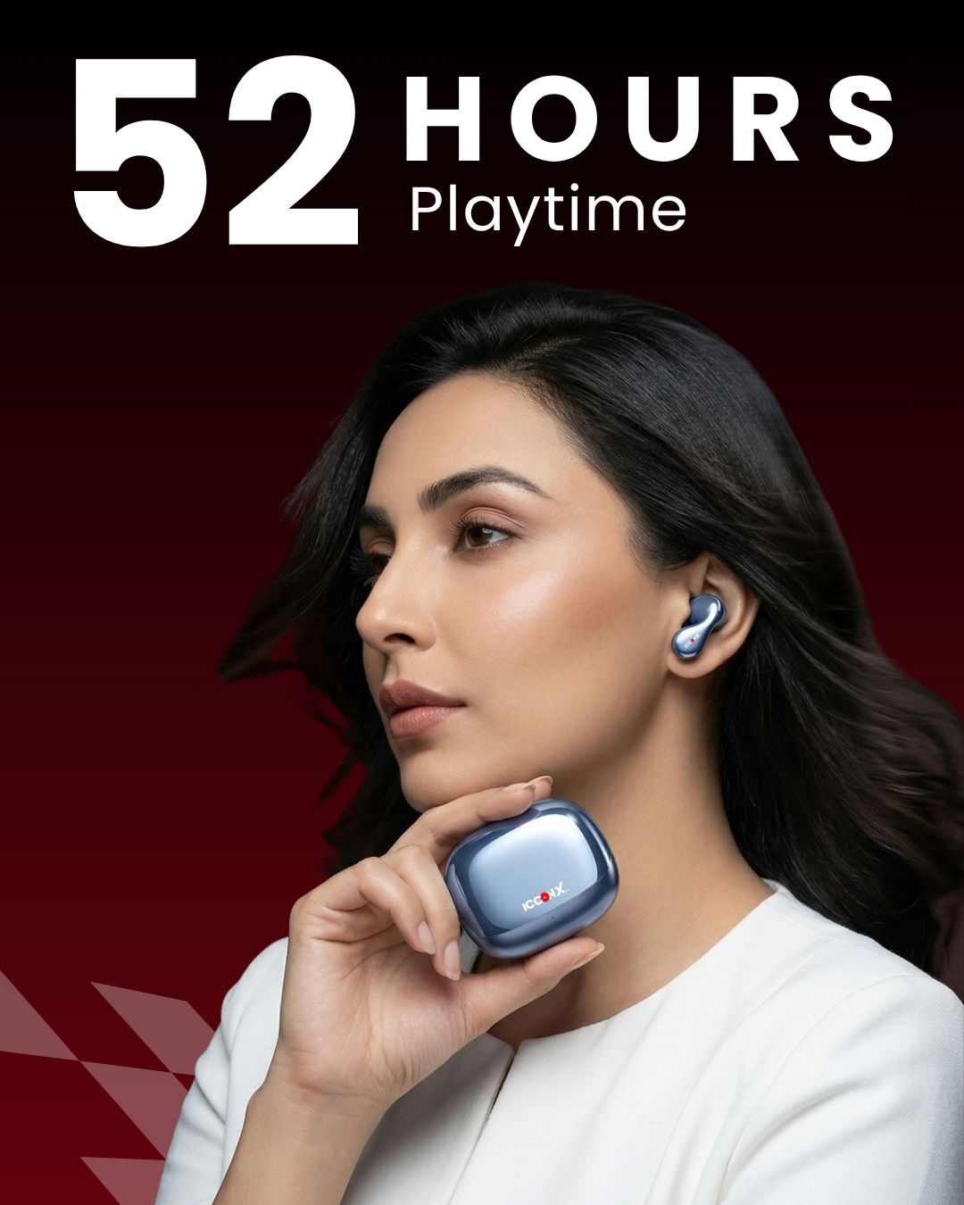 ICCONX TWS-201 | 52 Hours Playtime | Bluetooth 5.3 | Smart Touch Controls | Fast Charging | Comfort Fit | True Wireless Earbuds