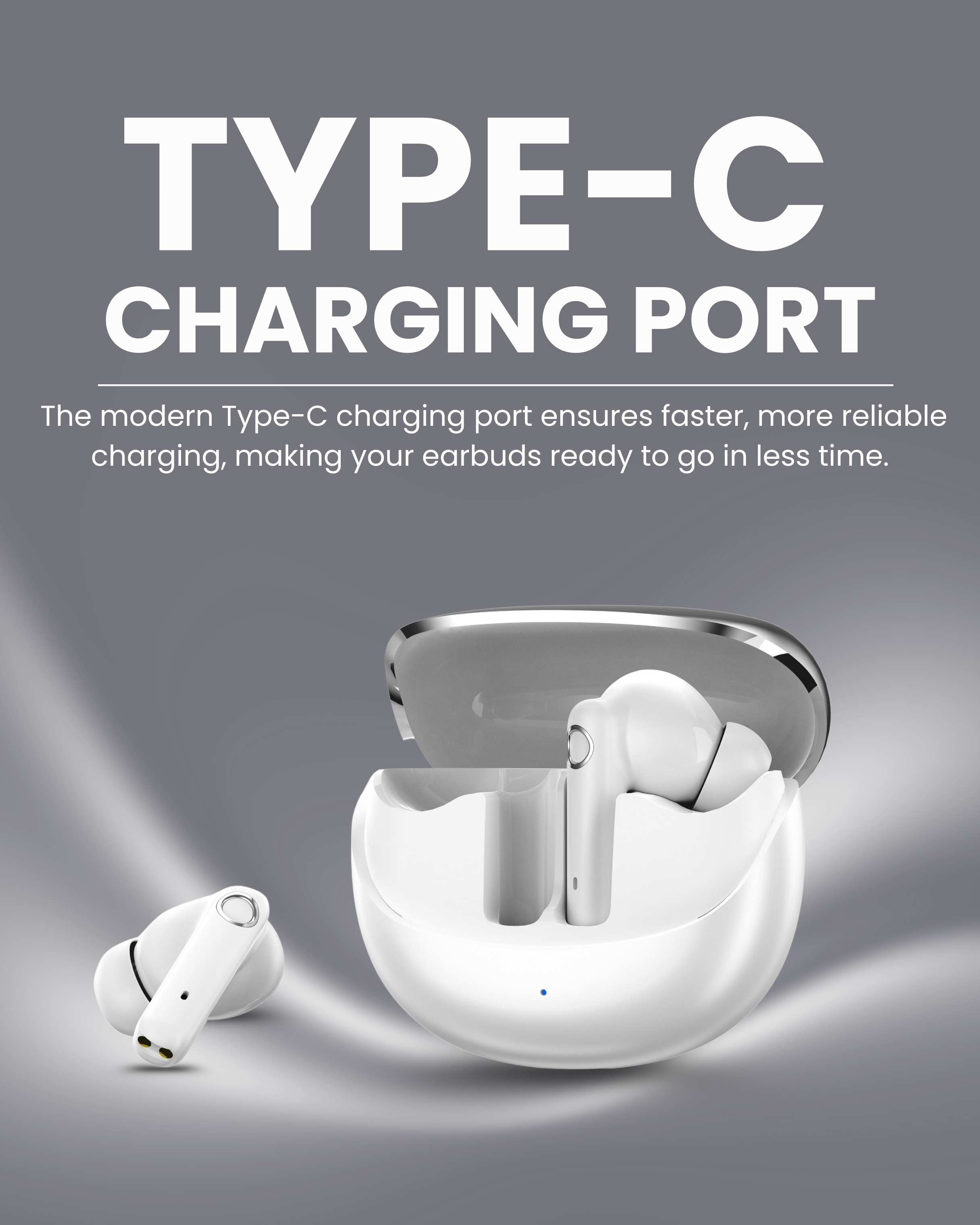 ICCONX EXOBOLT-99 - White | 40 Hours Playtime | Bluetooth 5.3 | Smart Touch Controls | Type-C Charging | True Wireless