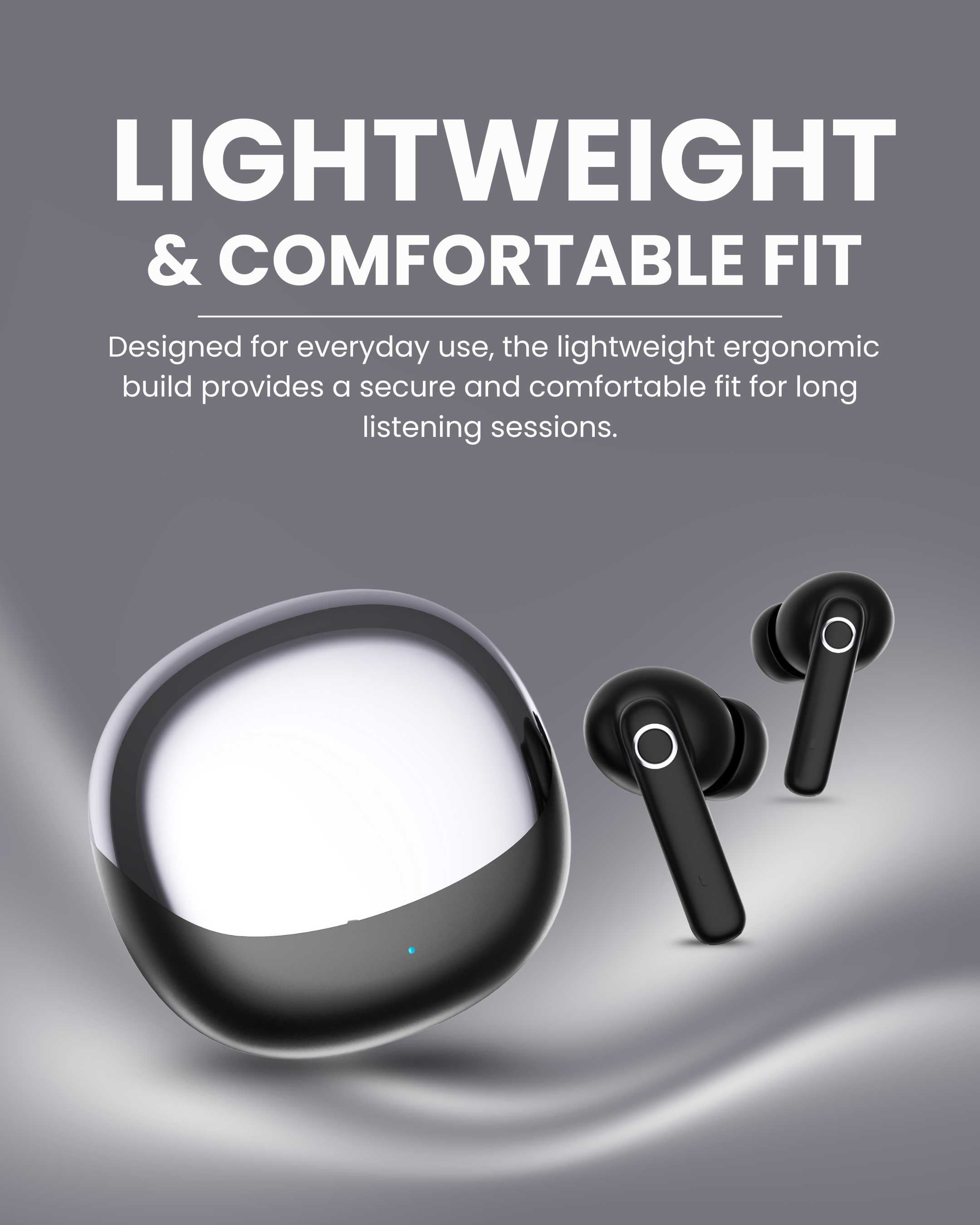 ICCONX EXOBOLT-99 | 40 Hours Playtime | Bluetooth 5.3 | Smart Touch Controls | Type-C Charging | True Wireless