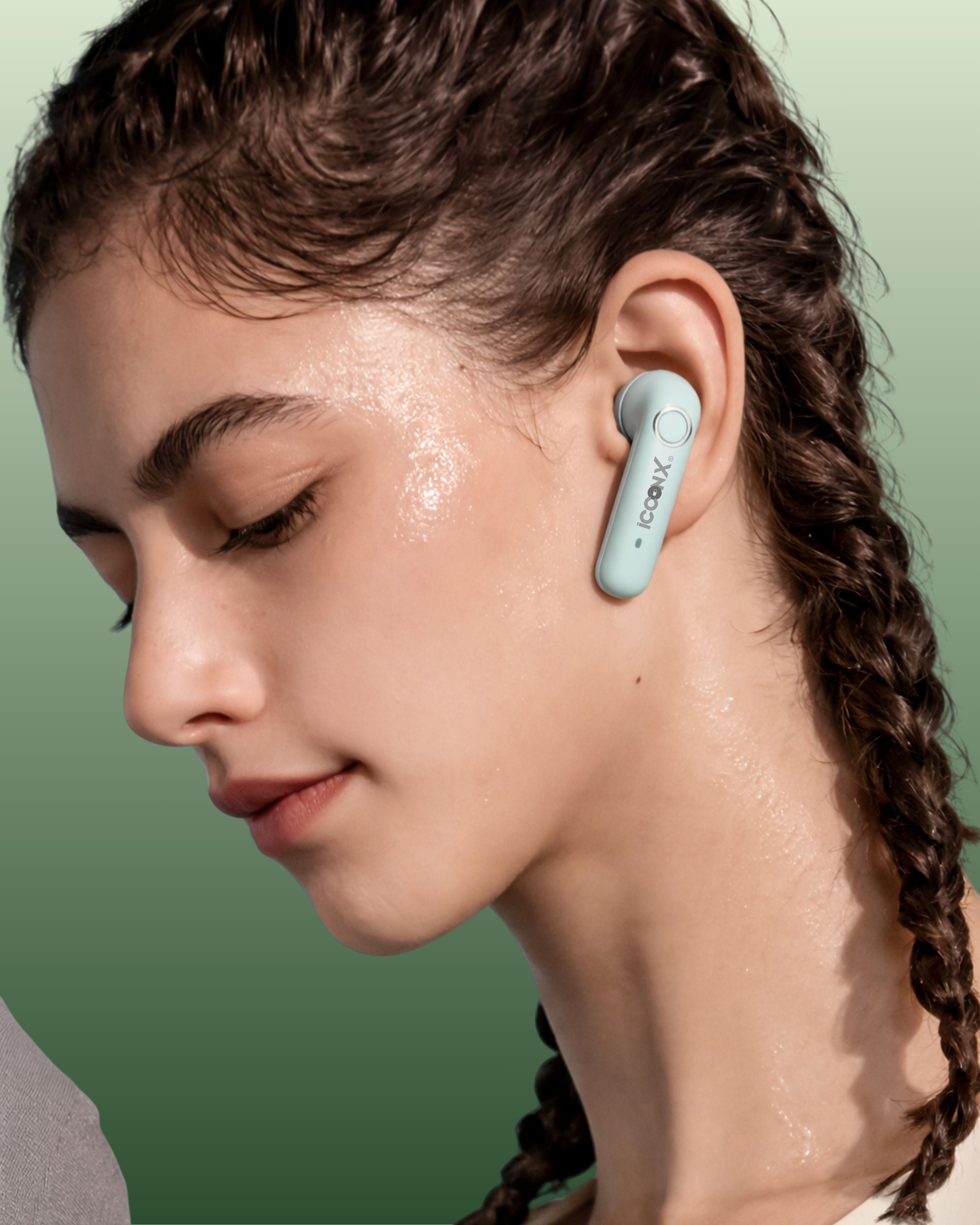 ICCONX EXOBOLT-99 - Green | 40 Hours Playtime | Bluetooth 5.3 | Smart Touch Controls | Type-C Charging | True Wireless