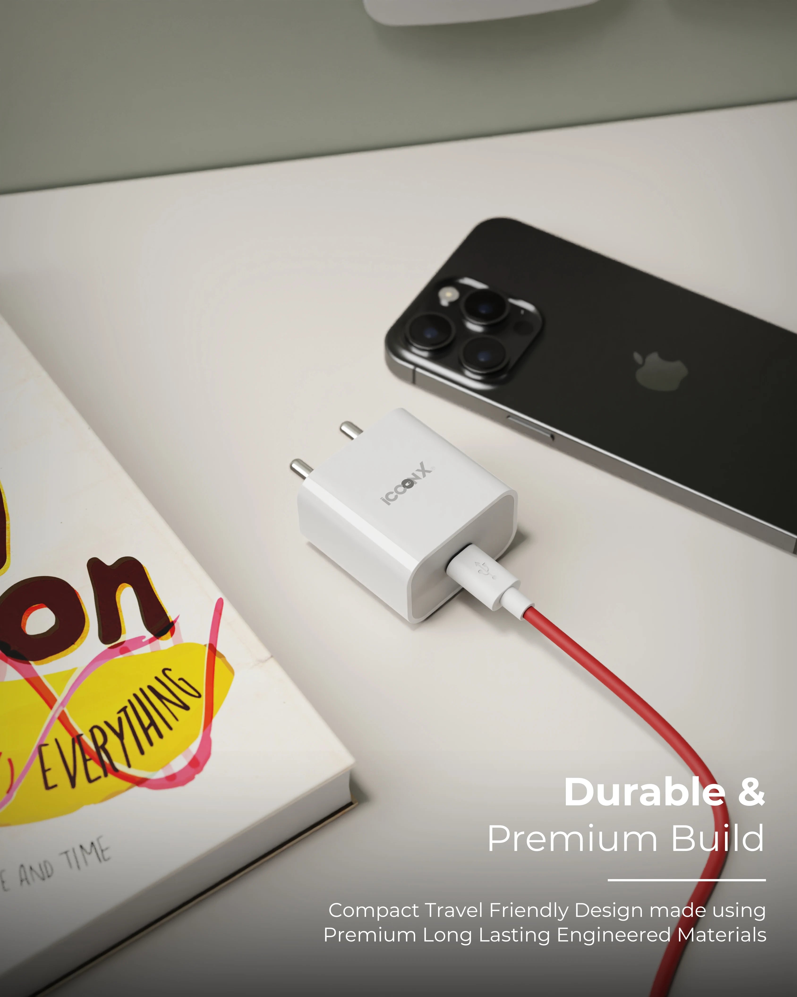 ICCONX MC-81 25W USB TYPE C ADAPTER COMPATIBLE WITH IPHONES / SAMSUNG / IPADS / AIRPODS