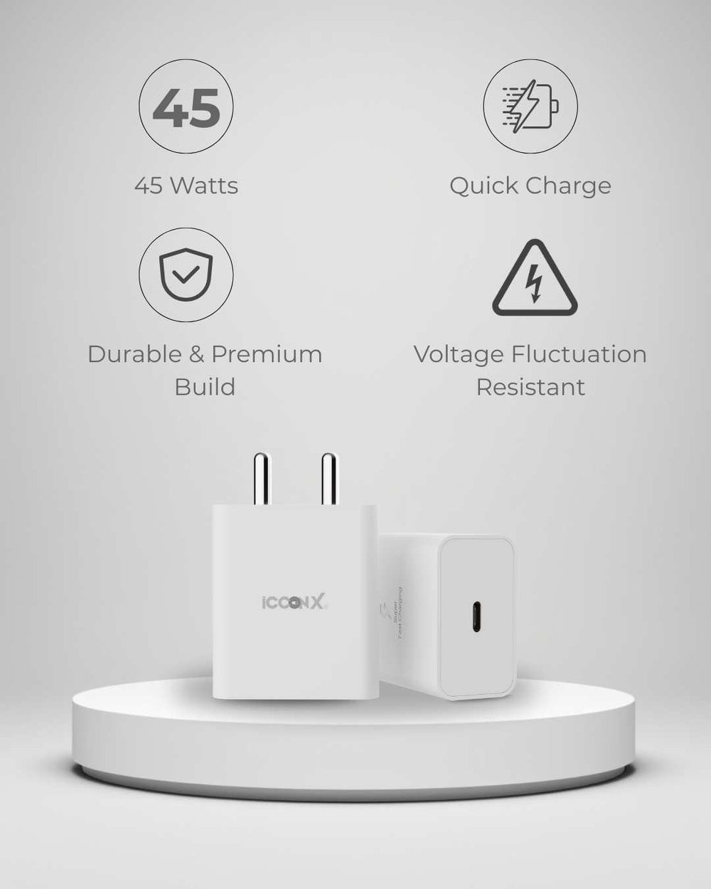 MC-83 45W USB TYPE-C ADAPTER COMPATIBLE WITH IPHONES / SAMSUNG / IPADS / AIRPODS