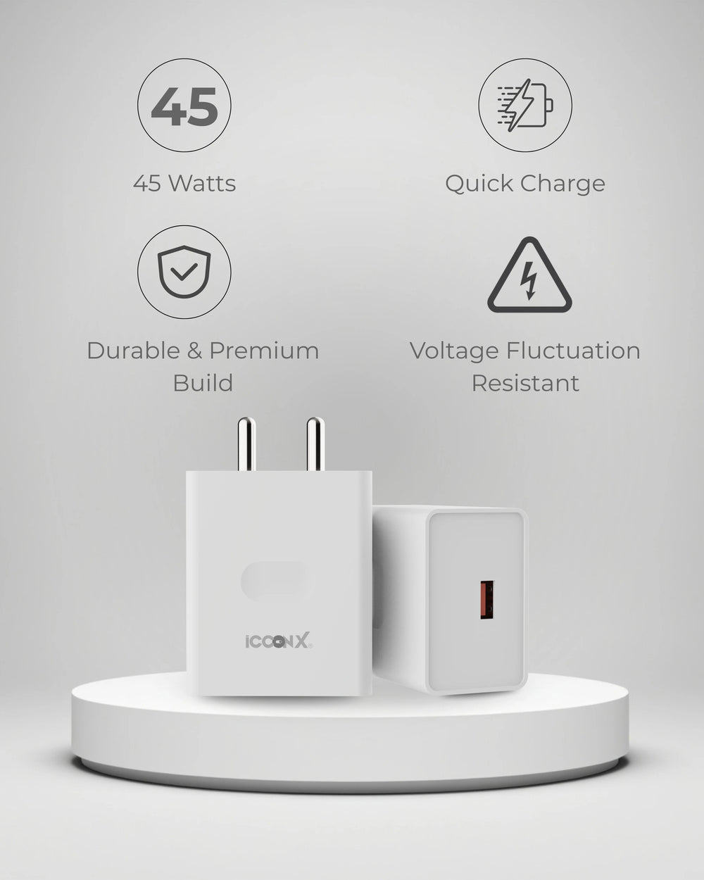 MC-71 PRO PLUS 45W USB TYPE- A ADAPTER WITH CABLE COMPATIBLE WITH REALME / REDMI / OPPO / ONEPLUS