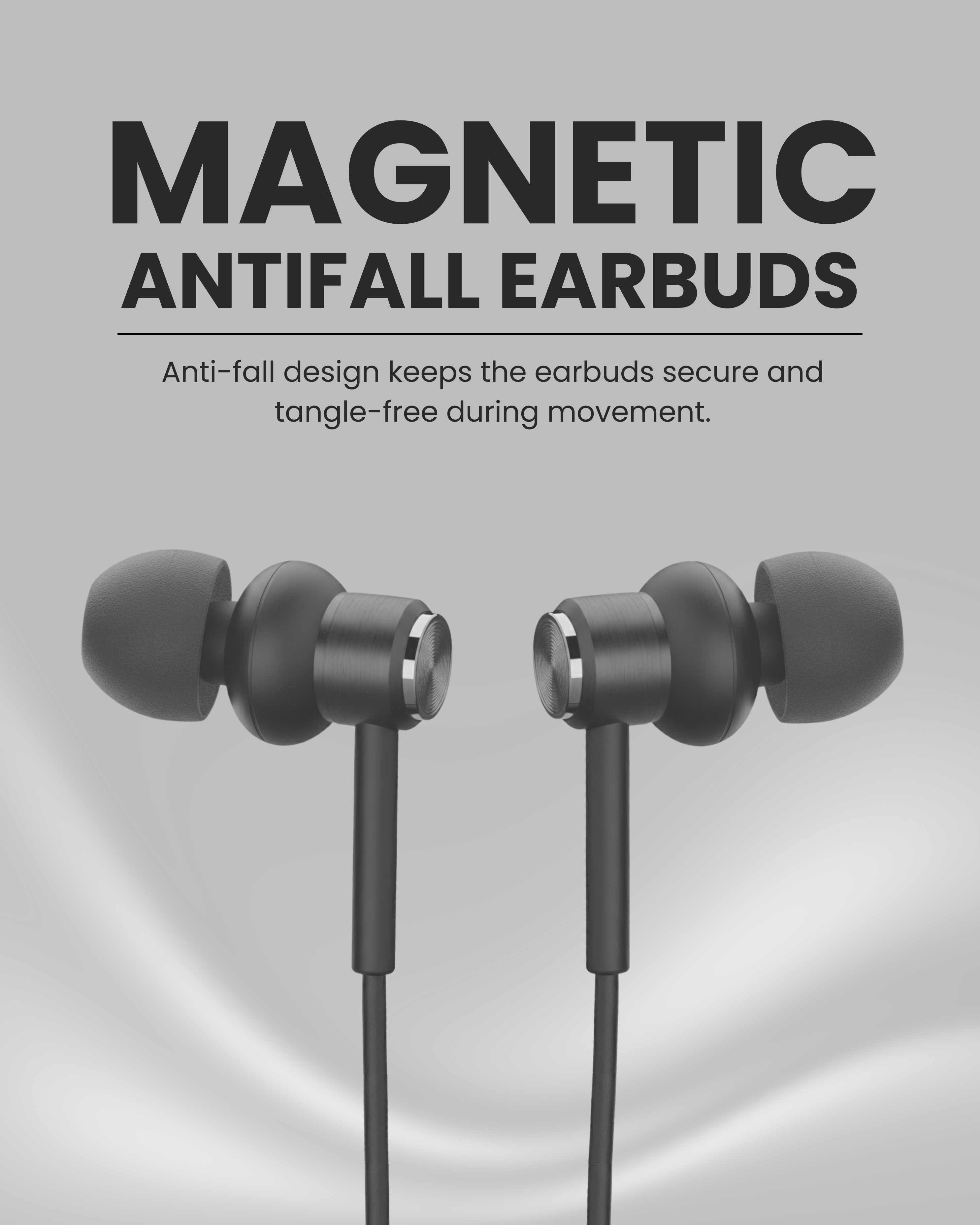 ICCONX Stereo Wireless Neckband Neobolt-06 - Grey | 75 Hours Playtime | Fast Charging | Magnetic ON/OFF | Bluetooth 5.0 | Multi-Directional Mic | Designed for Ease