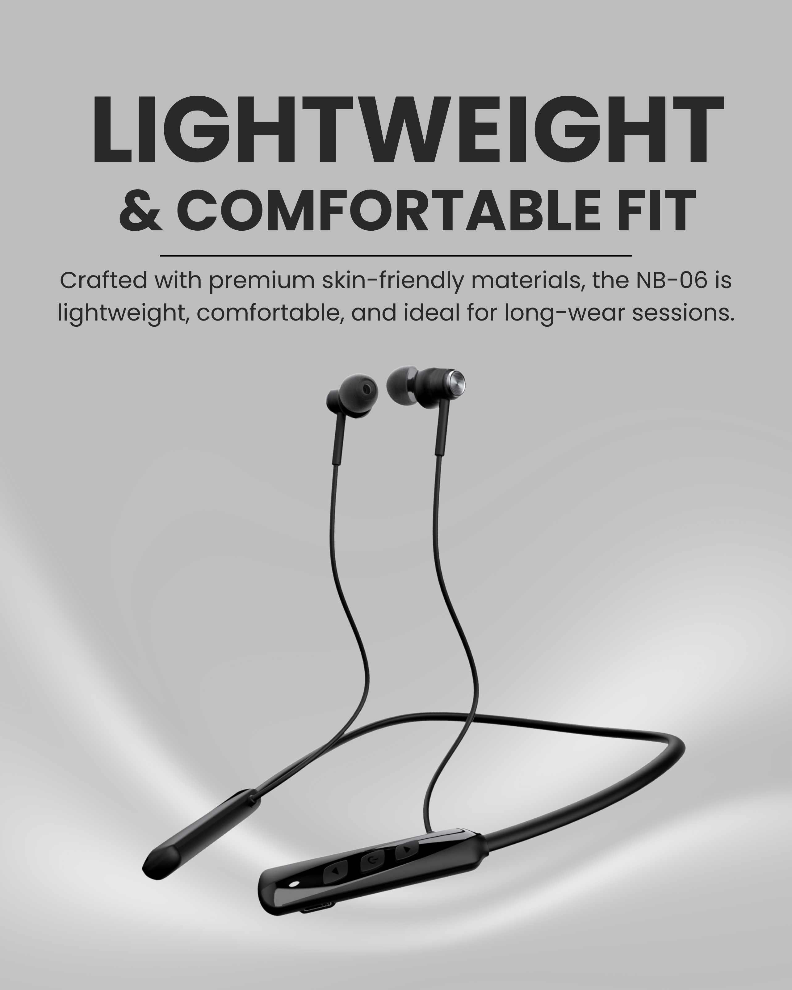 ICCONX Stereo Wireless Neckband Neobolt-06 | 75 Hours Playtime | Fast Charging | Magnetic ON/OFF | Bluetooth 5.0 | Multi-Directional Mic | Designed for Ease