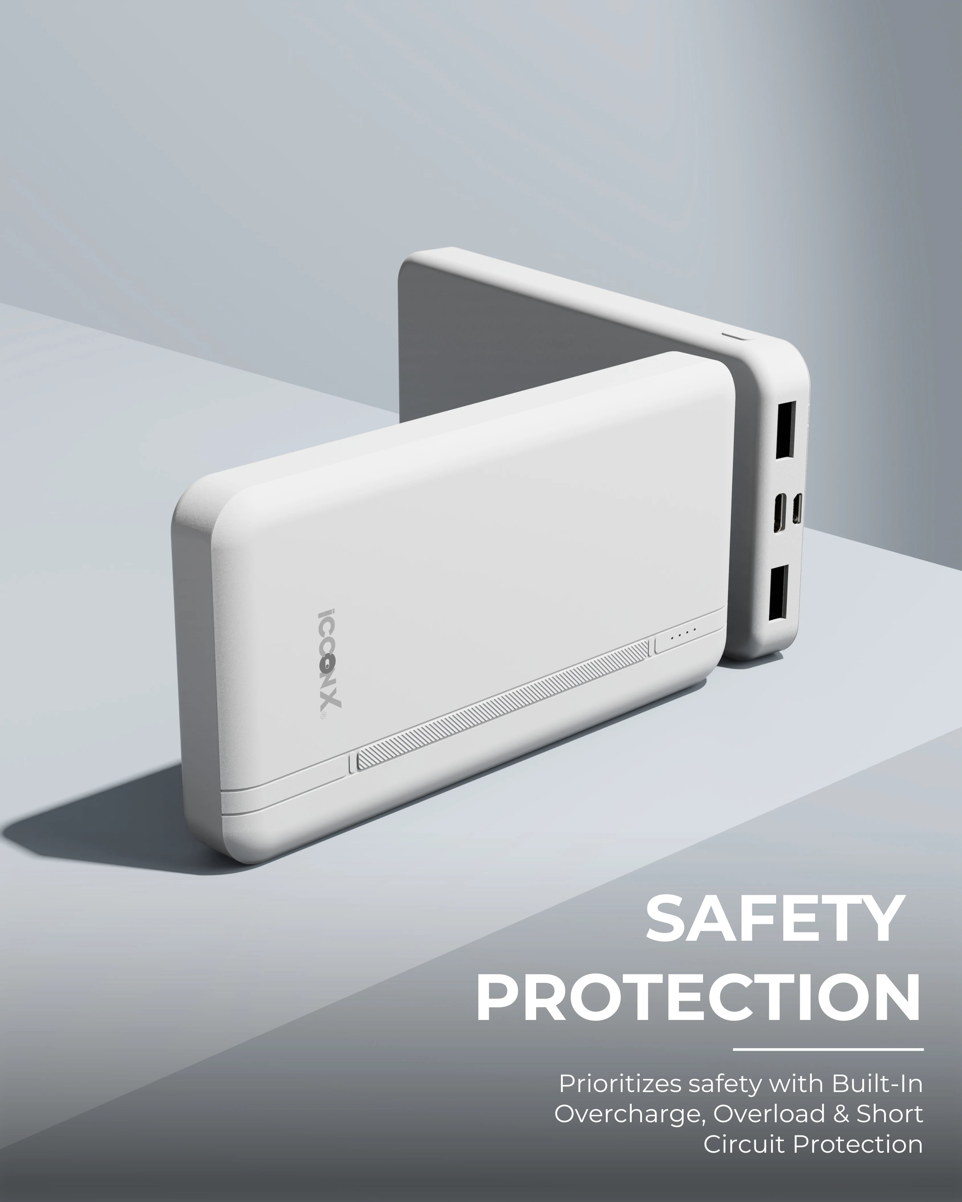 ICCON X PB-120 10000mAh 10w Power Bank | Dual USB Port | Led Indicator | Light Weight | Multi Circuit Protection | Compact & Designed for ease
