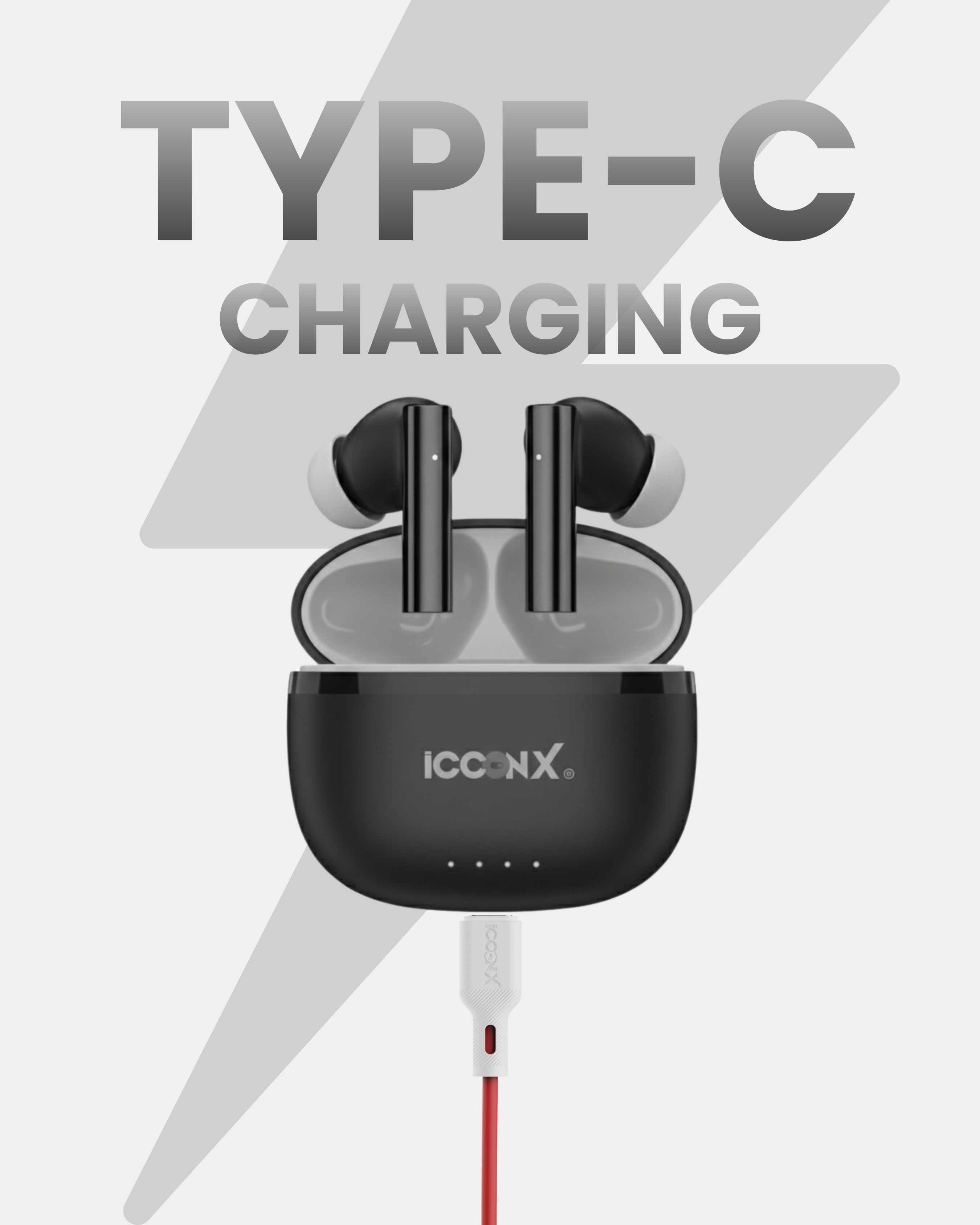 ICCONX CONCERT 95 - Black | 33Hrs Playtime | Bluetooth 5.3 | Fast Charging | SPLASH PROOF |TOUCH CONTROL | GAMING MODE 35ms| Designed for Ease.