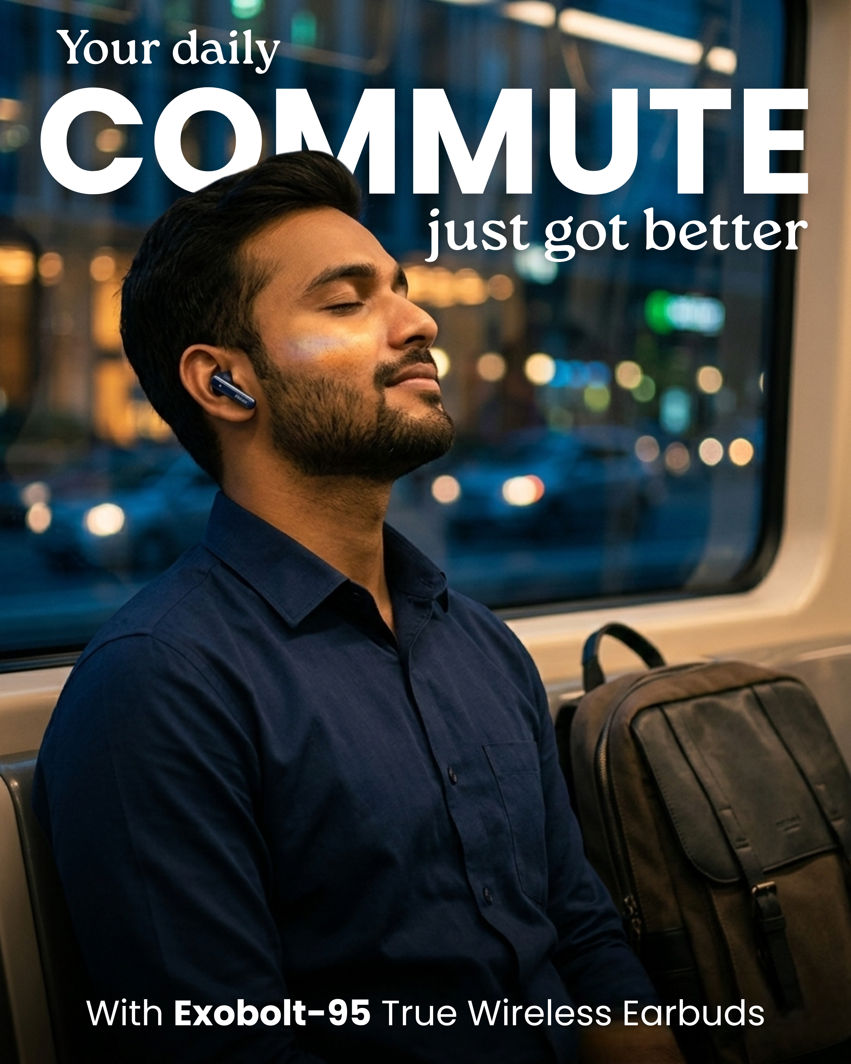 ICCONX CONCERT 95 - Blue | 33Hrs Playtime | Bluetooth 5.3 | Fast Charging | SPLASH PROOF |TOUCH CONTROL | GAMING MODE 35ms| Designed for Ease.