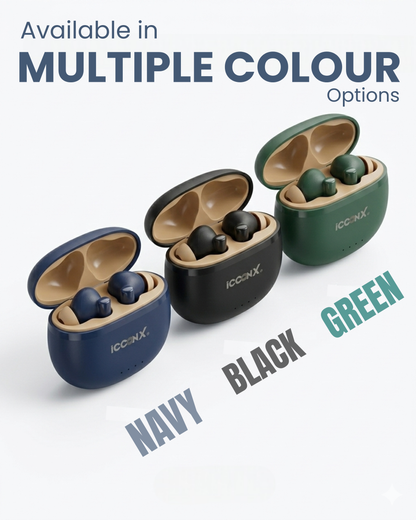 ICCONX CONCERT 95 - Blue | 33Hrs Playtime | Bluetooth 5.3 | Fast Charging | SPLASH PROOF |TOUCH CONTROL | GAMING MODE 35ms| Designed for Ease.