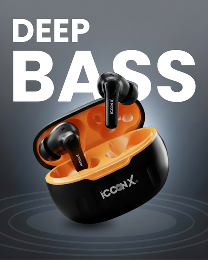 ICCONX EB-98 | 52 Hours Playtime | Bluetooth 5.3 | Deep Bass | Smart Touch Controls | Type-C Fast Charging