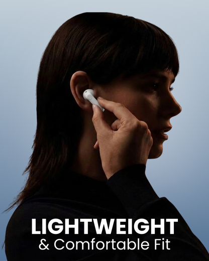 ICCONX EB-98 - White | 52 Hours Playtime | Bluetooth 5.3 | Deep Bass | Smart Touch Controls | Type-C Fast Charging