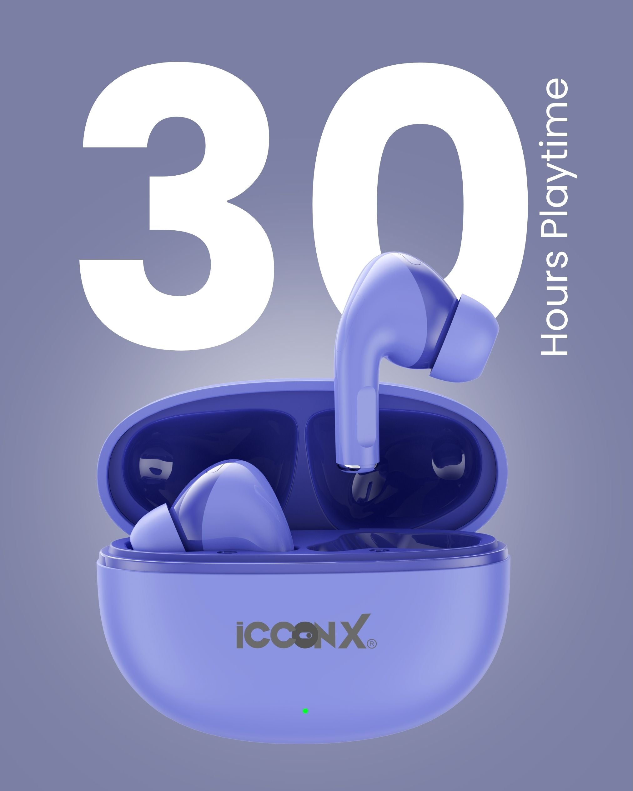 ICCONX EXOBOLT-101 | 30 Hours Playtime | Bluetooth 5.3 | Deep Bass | Splash Proof Design | True Wireless Earbuds
