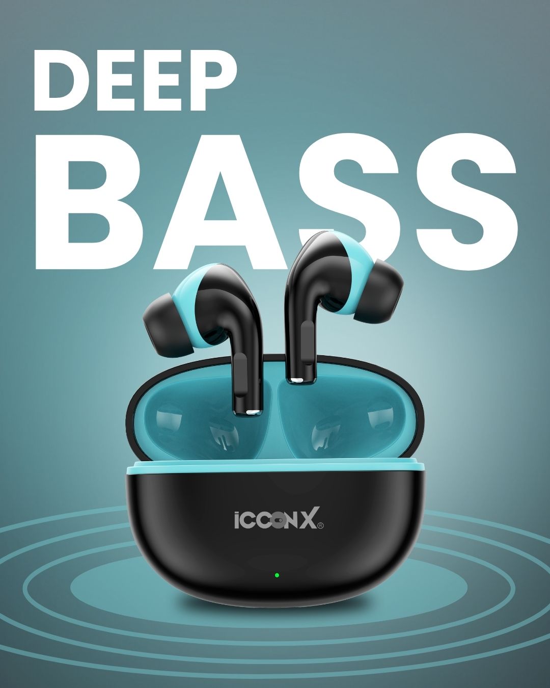 ICCONX EXOBOLT-101 | 30 Hours Playtime | Bluetooth 5.3 | Deep Bass | Splash Proof Design | True Wireless Earbuds