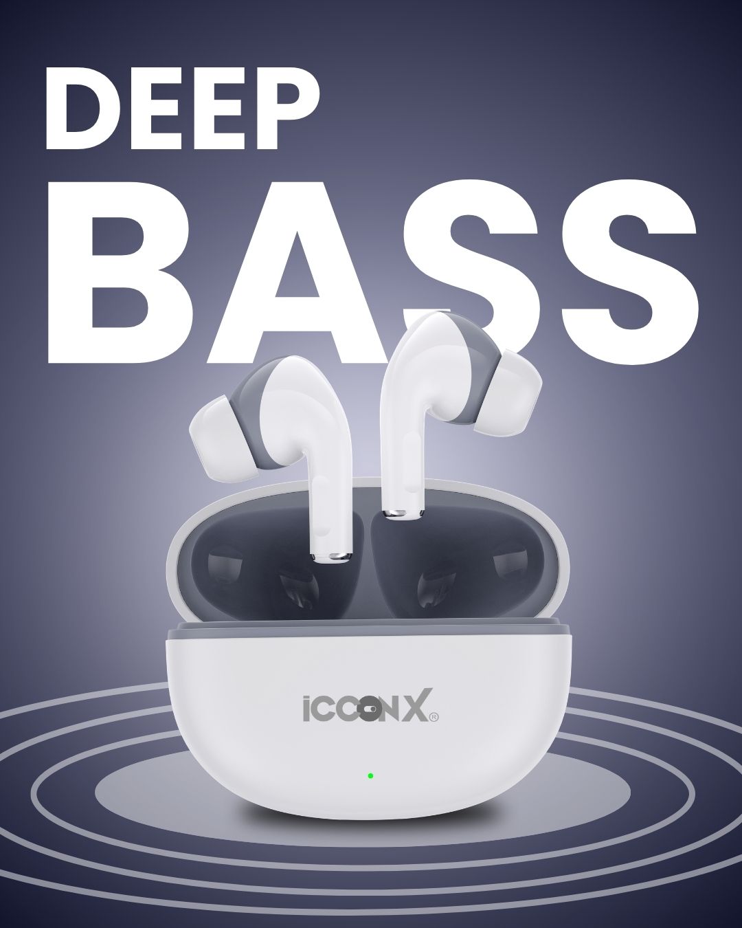 ICCONX EXOBOLT-101 | 30 Hours Playtime | Bluetooth 5.3 | Deep Bass | Splash Proof Design | True Wireless Earbuds