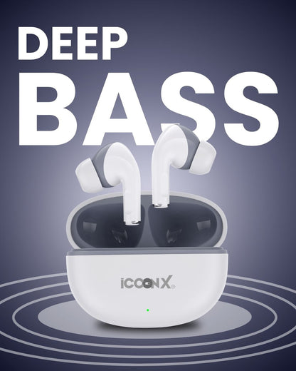 ICCONX EXOBOLT-101 | 30 Hours Playtime | Bluetooth 5.3 | Deep Bass | Splash Proof Design | True Wireless Earbuds