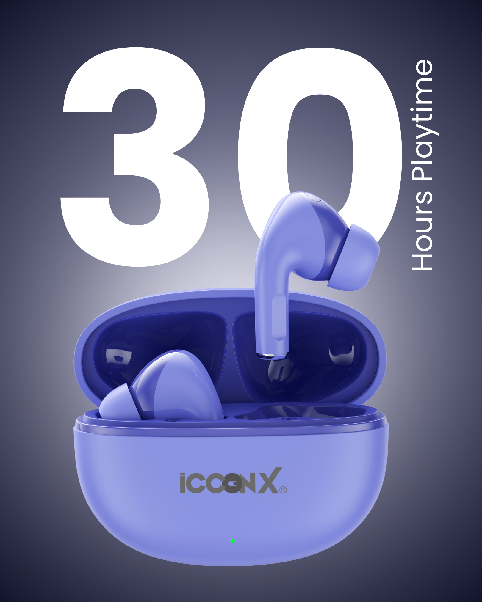 ICCONX EXOBOLT-101 | 30 Hours Playtime | Bluetooth 5.3 | Deep Bass | Splash Proof Design | True Wireless Earbuds