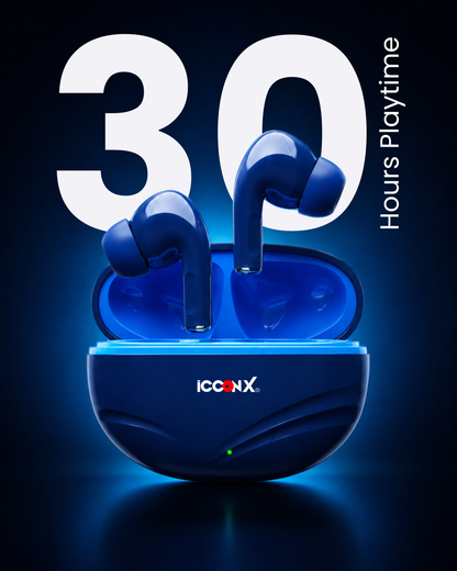 ICCONX EXOBOLT-102 | 30 Hours Playtime | Touch Controls | Type-C Charging | Bluetooth 5.3 | True Wireless Earbuds