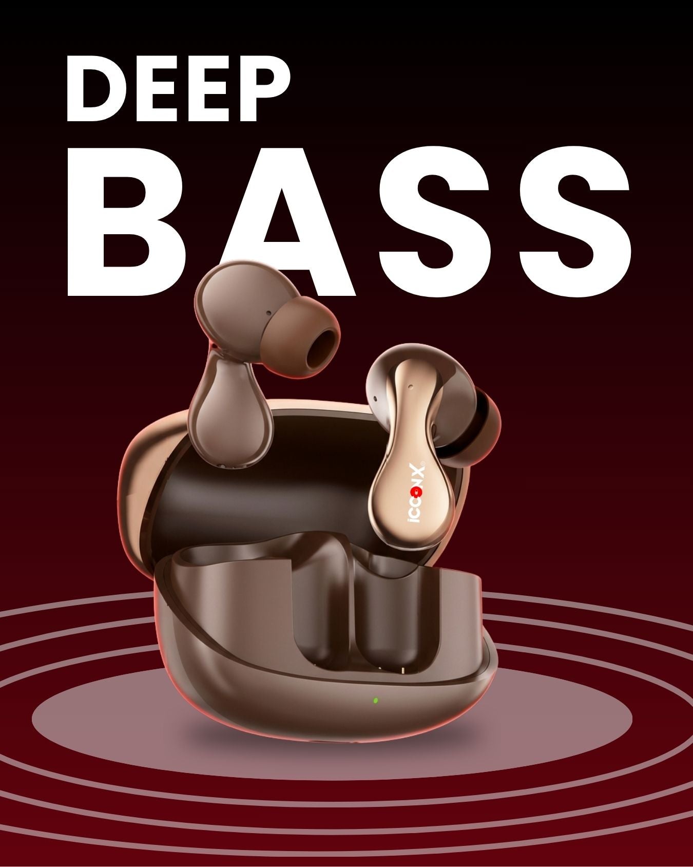 ICCONX TWS-201 | 52 Hours Playtime | Bluetooth 5.3 | Smart Touch Controls | Fast Charging | Comfort Fit | True Wireless Earbuds