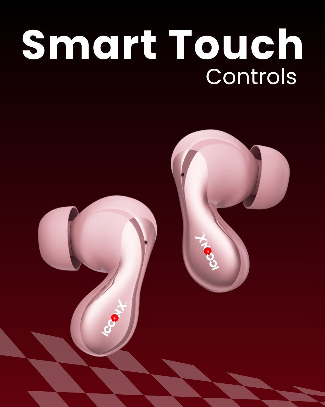 ICCONX TWS-201 | 52 Hours Playtime | Bluetooth 5.3 | Smart Touch Controls | Fast Charging | Comfort Fit | True Wireless Earbuds