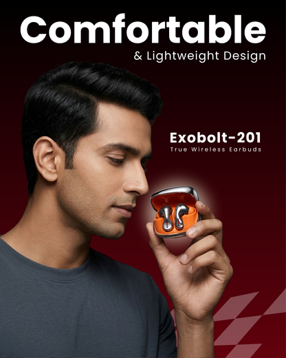 ICCONX TWS-201 | 52 Hours Playtime | Bluetooth 5.3 | Smart Touch Controls | Fast Charging | Comfort Fit | True Wireless Earbuds