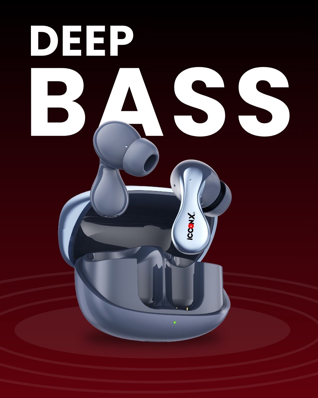 ICCONX TWS-201 | 52 Hours Playtime | Bluetooth 5.3 | Smart Touch Controls | Fast Charging | Comfort Fit | True Wireless Earbuds