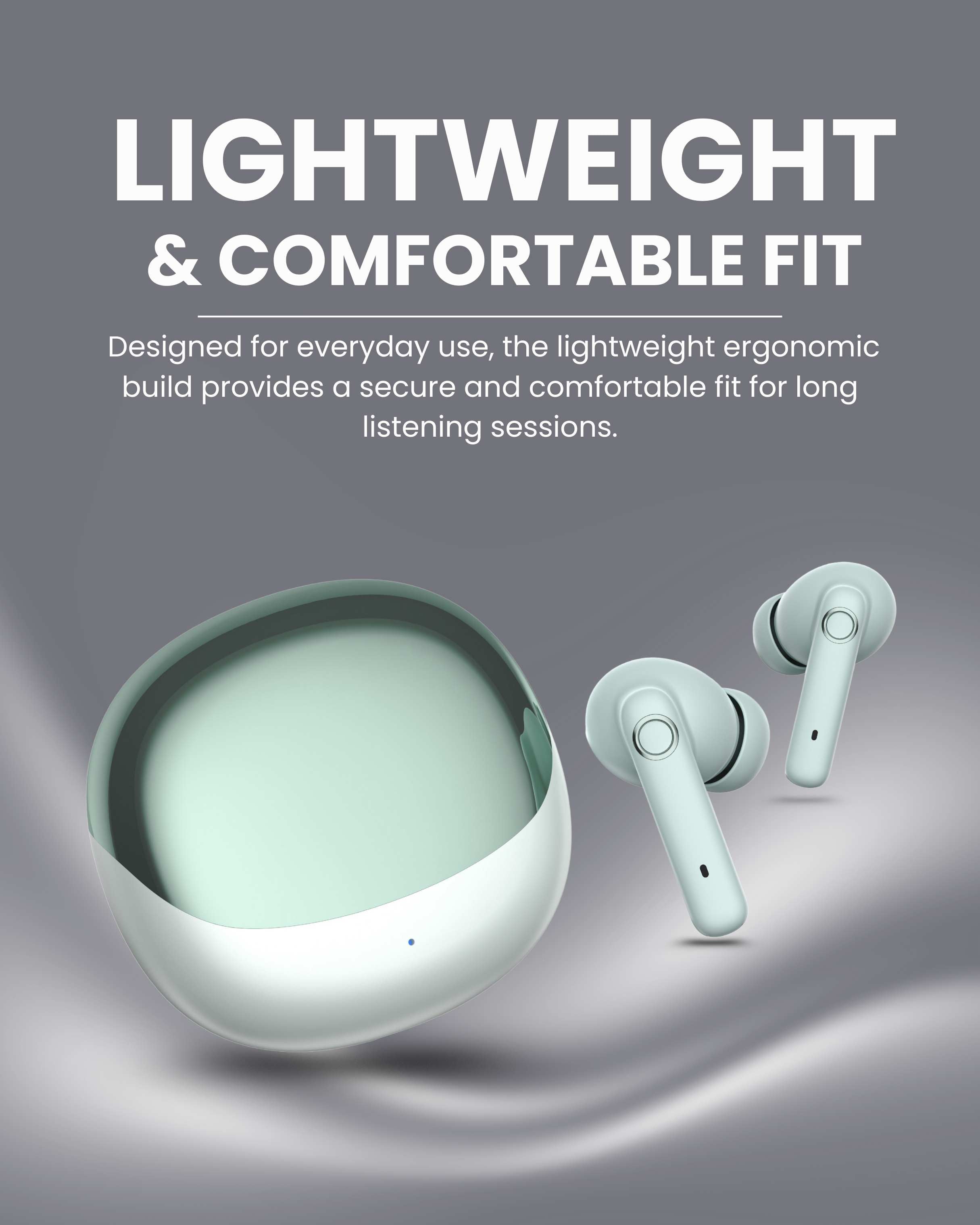 ICCONX EXOBOLT-99 - Green | 40 Hours Playtime | Bluetooth 5.3 | Smart Touch Controls | Type-C Charging | True Wireless