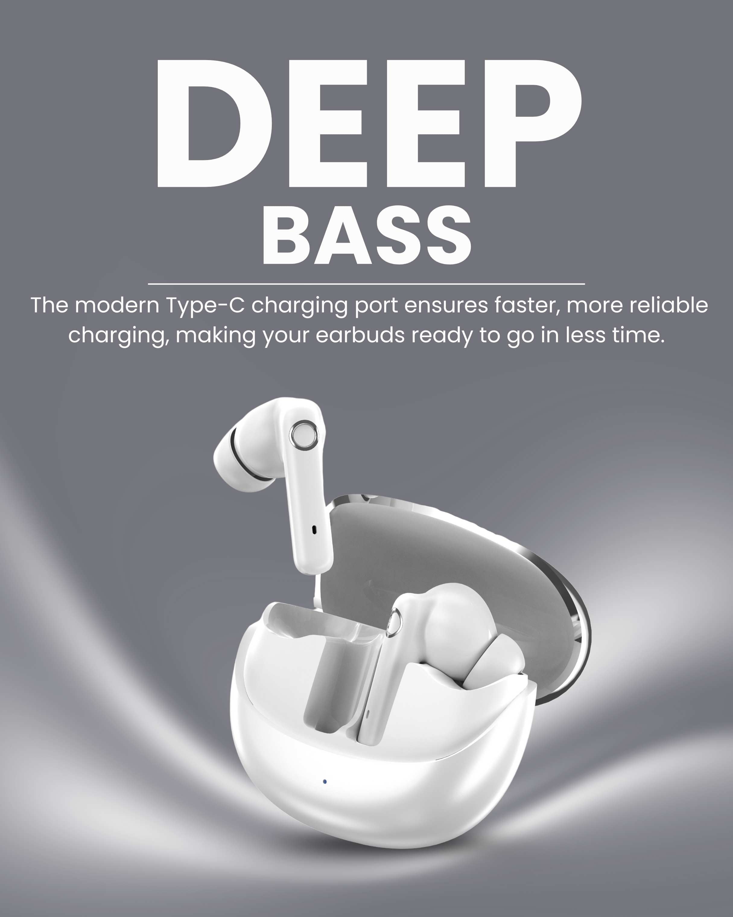 ICCONX EXOBOLT-99 - White | 40 Hours Playtime | Bluetooth 5.3 | Smart Touch Controls | Type-C Charging | True Wireless