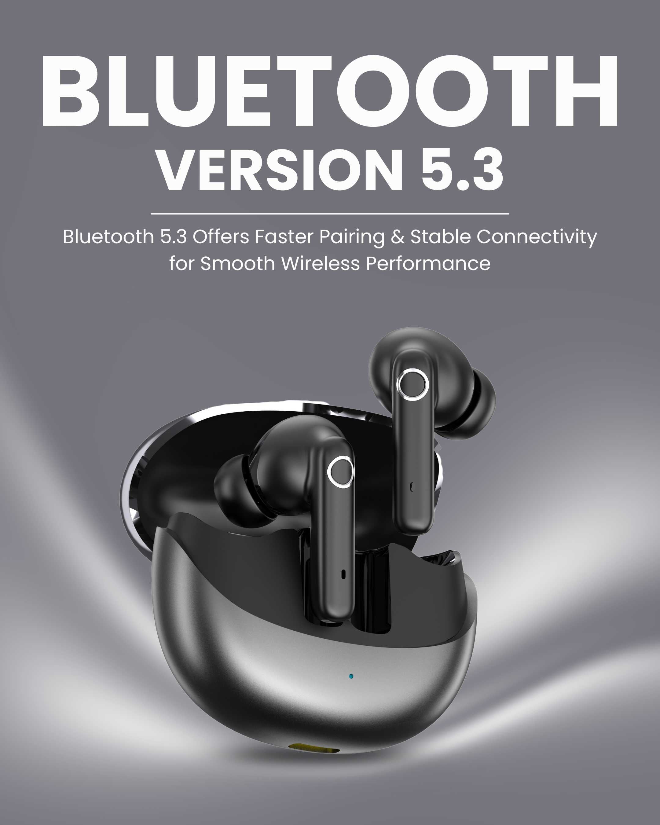 ICCONX EXOBOLT-99 | 40 Hours Playtime | Bluetooth 5.3 | Smart Touch Controls | Type-C Charging | True Wireless