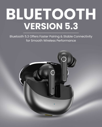 ICCONX EXOBOLT-99 | 40 Hours Playtime | Bluetooth 5.3 | Smart Touch Controls | Type-C Charging | True Wireless