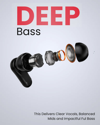 ICCONX EXOBOLT-99 | 40 Hours Playtime | Bluetooth 5.3 | Smart Touch Controls | Type-C Charging | True Wireless