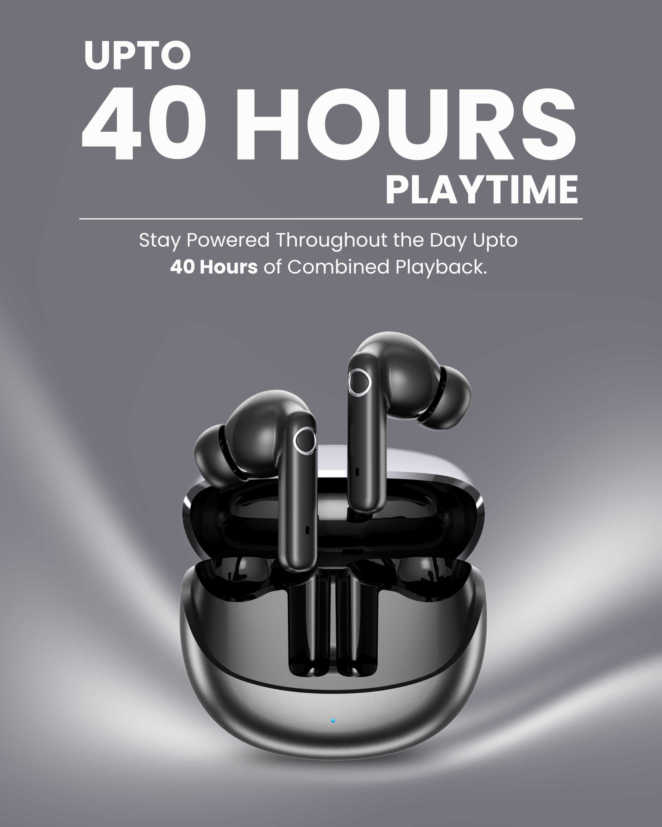 ICCONX EXOBOLT-99 | 40 Hours Playtime | Bluetooth 5.3 | Smart Touch Controls | Type-C Charging | True Wireless