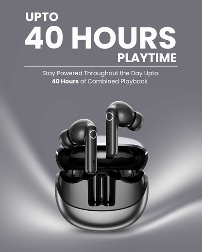 ICCONX EXOBOLT-99 | 40 Hours Playtime | Bluetooth 5.3 | Smart Touch Controls | Type-C Charging | True Wireless