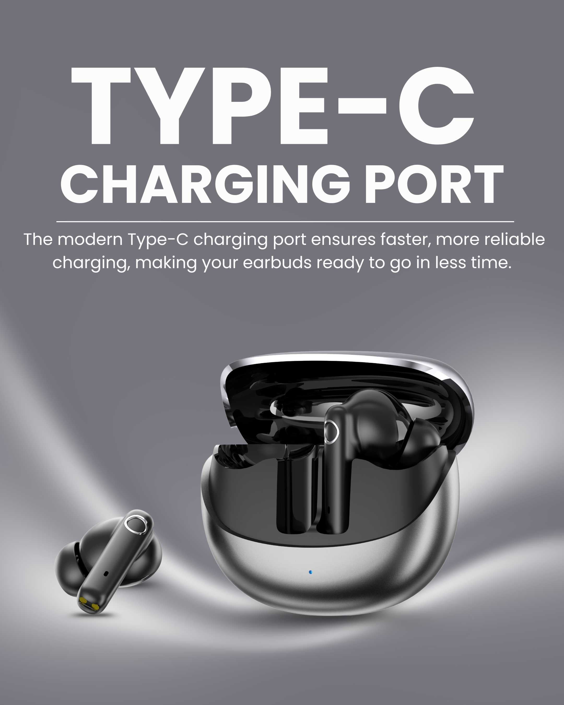 ICCONX EXOBOLT-99 | 40 Hours Playtime | Bluetooth 5.3 | Smart Touch Controls | Type-C Charging | True Wireless