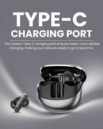 ICCONX EXOBOLT-99 | 40 Hours Playtime | Bluetooth 5.3 | Smart Touch Controls | Type-C Charging | True Wireless