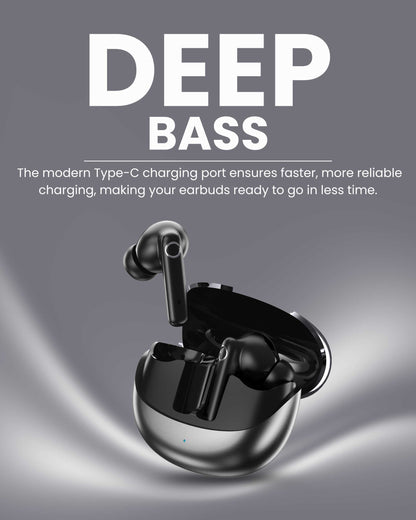 ICCONX EXOBOLT-99 | 40 Hours Playtime | Bluetooth 5.3 | Smart Touch Controls | Type-C Charging | True Wireless