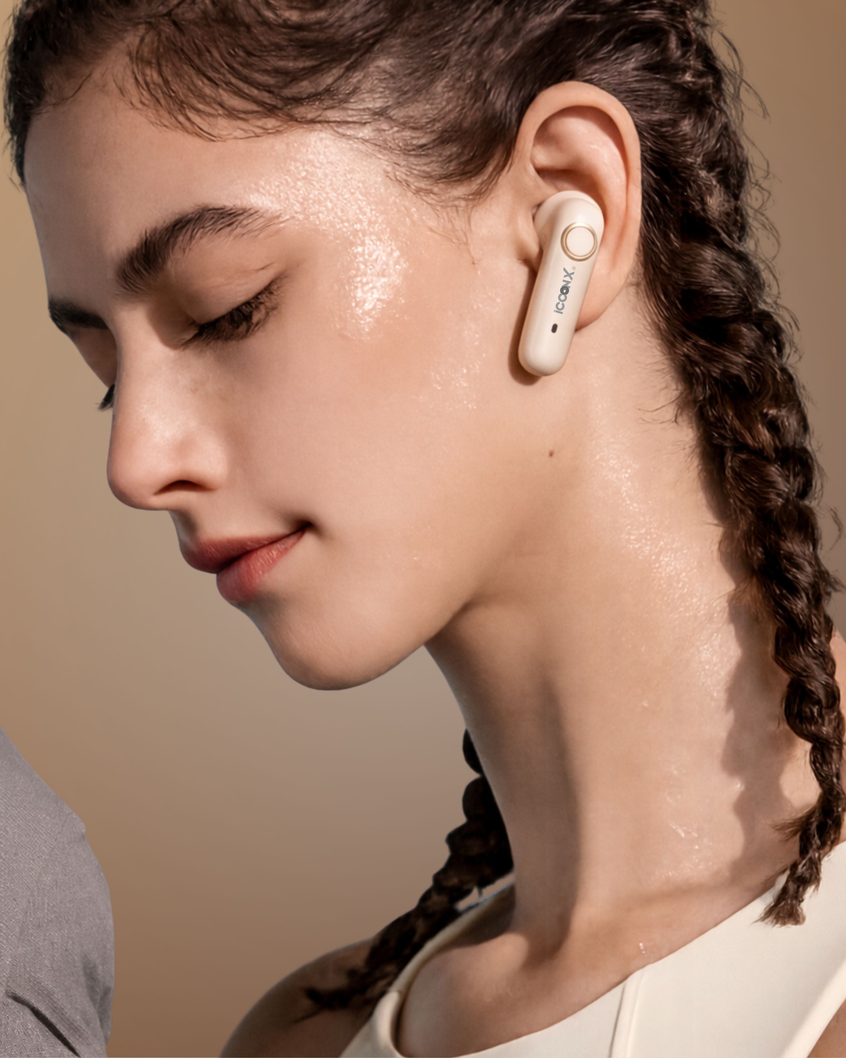 ICCONX EXOBOLT-99 - Cream | 40 Hours Playtime | Bluetooth 5.3 | Smart Touch Controls | Type-C Charging | True Wireless