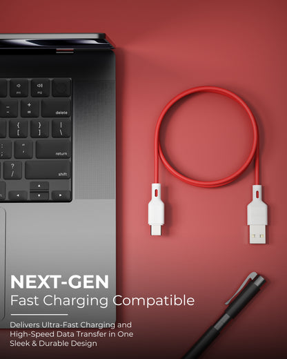 ICCON X LT-55 USB A To Type C Cable, 55W, Sync Cable, 1.0M Cable Length | Samsung | Oneplus | Xiaomi | Realme | Oppo & other android devices| Long Lasting Bending Capacity, Stable Current, 480 MBPS Data Transfer Speed, Data Sync | Designed for Ease.
