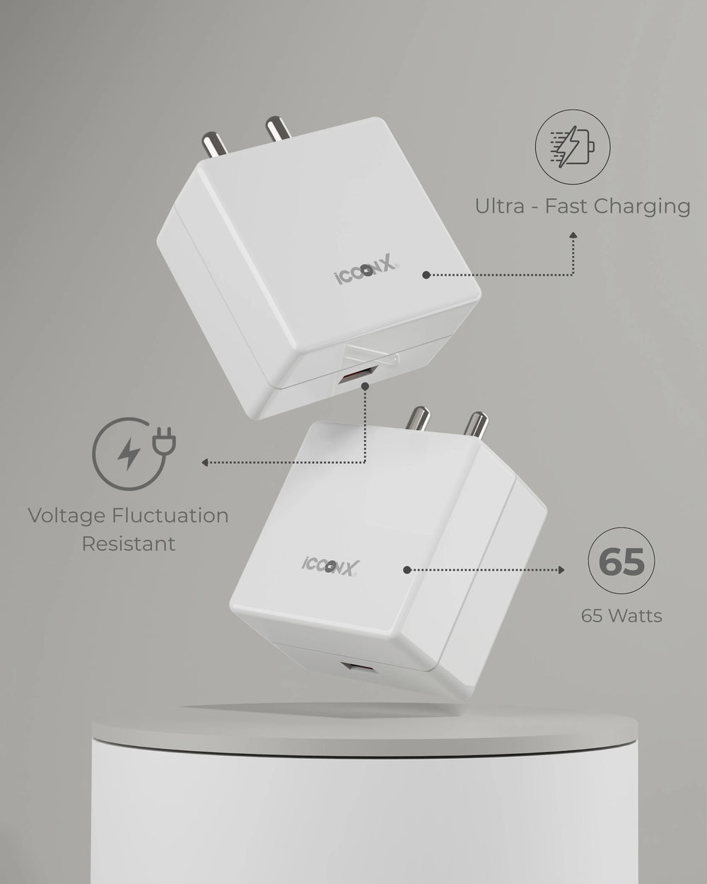 MC-72 PRO PLUS 65W USB TYPE A ADAPTER WITH CABLE COMPATIBLE WITH ONEPLUS