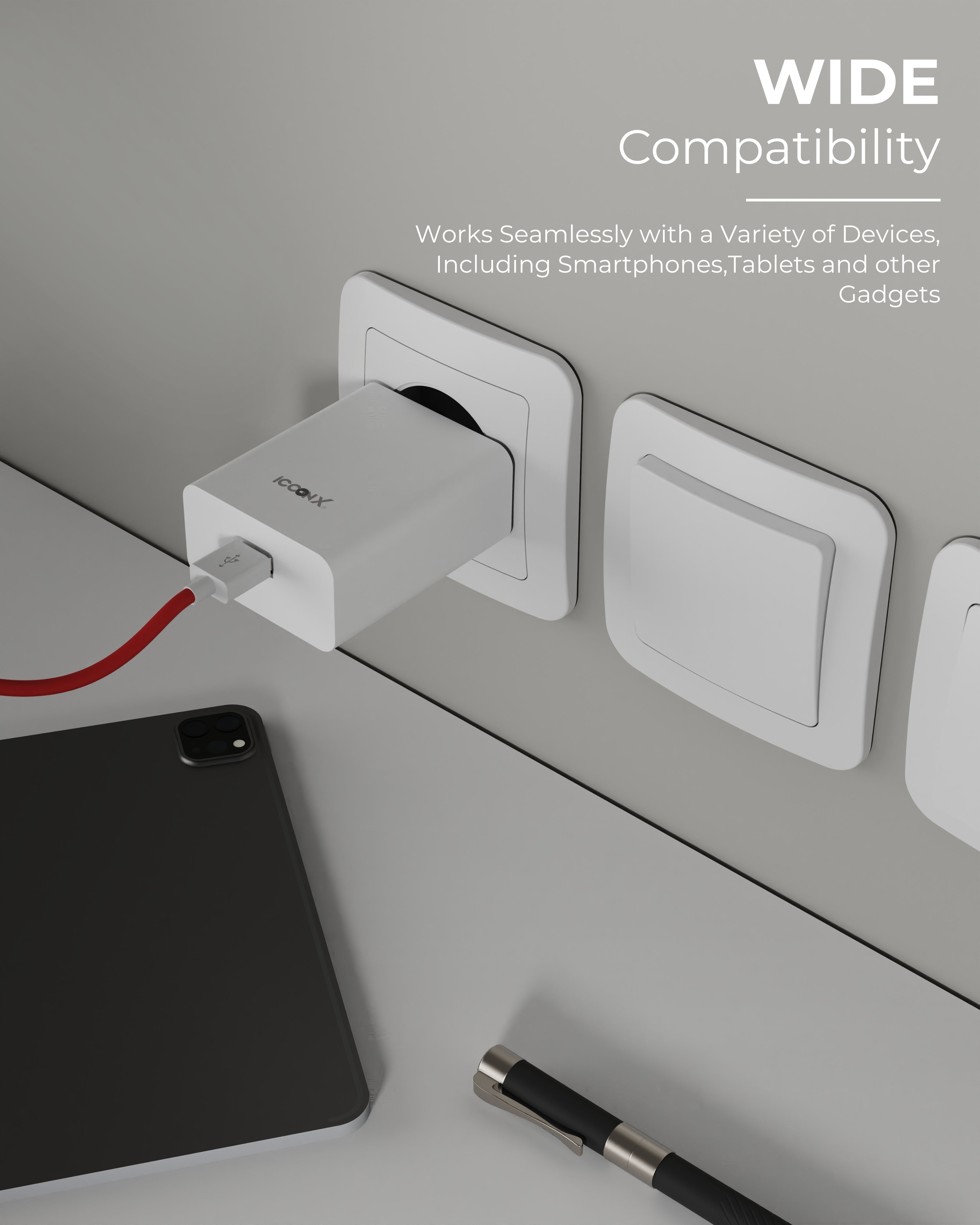 ICCONX MC-73 PRO 80W USB TYPE A ADAPTER ALL-IN-ONE COMPATIBLE WITH VIVO