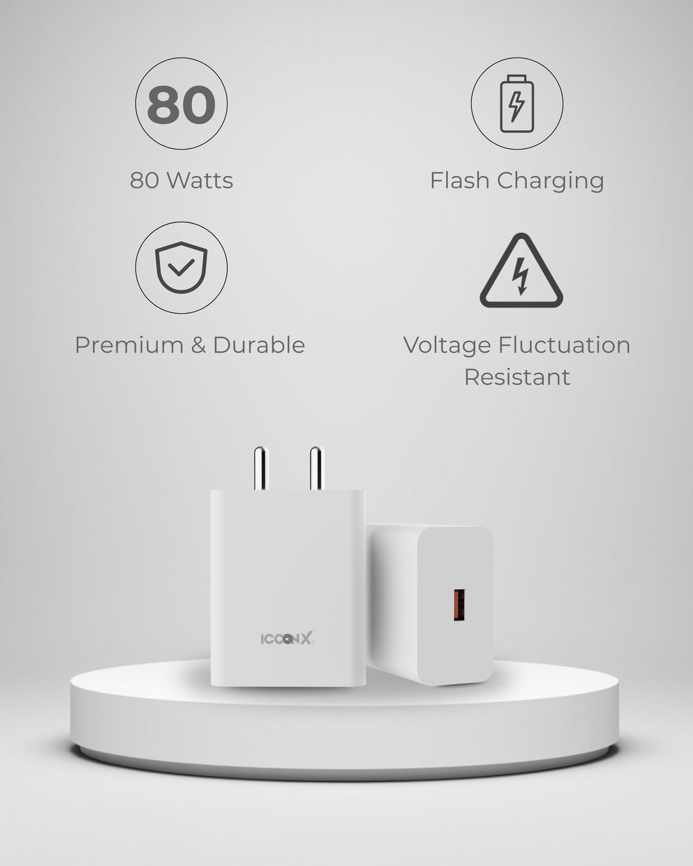 MC-73 PRO PLUS 80W USB TYPE-A ADAPTER WITH TYPE-C CABLE COMPATIBLE WITH VIVO (All in One)
