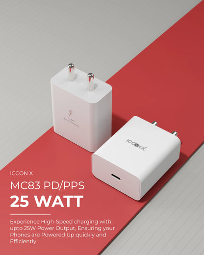ICCONX MC-83 45W USB TYPE C ADAPTER COMPATIBLE WITH IPHONES / SAMSUNG / IPADS / AIRPODS